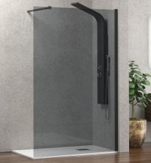 Tuš steklo Walkin 1 Nero Fume 90x200