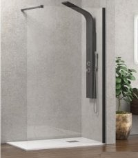 Tuš steklo Walkin 1 Nero 90x200