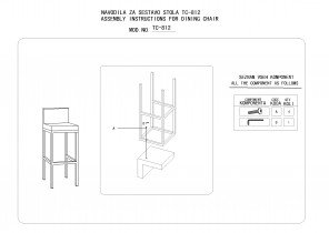 Fola - Barski stol TC-812 bel