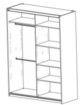 Garderobna omara Fast 150 cm bela