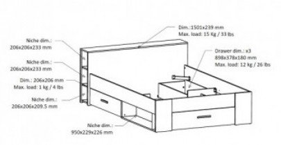 Fola - Postelja Pocket 160x200 Bela