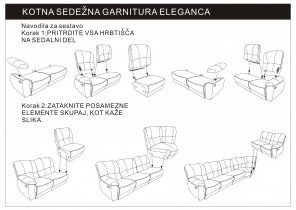 Kotna sedežna garnitura Eleganca rjava
