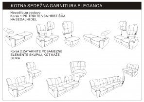 Fola - Kotna sedežna garnitura Eleganca rjava