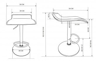 Barski stol Wave II zelen