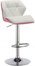Barski stol Rowen bela + roza