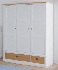 Garderobna omara Broad bela+natur