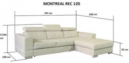 Fola - Kotna sedežna garnitura Montreal rec 120 - r - Texas 91
