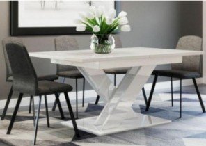 Fola - Jedilna miza Bono 160x90 cm - bela visok sijaj