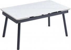 Raztegljiva jedilna miza Cupra - 180/240x90 cm - HG bel marmor