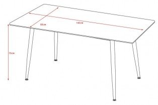 Fola - Jedilna miza Adria - 140x80 cm - siva
