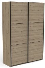 Garderobna omara z drsnimi vrati Alahambra - hrast + črna