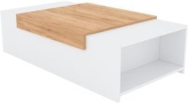 Klubska miza Gorita - bela/hrast