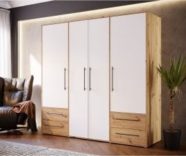 Garderobna omara Mokkaris 846 - hrast/bela