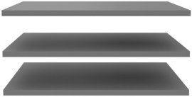 Komplet 3 polic za garderobna omaro Kasura - 47 cm