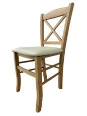 Chair Liana oak-brown Pu beige