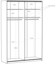 Fola - Garderobna omara z drsnimi vrati Fittio - 150 cm