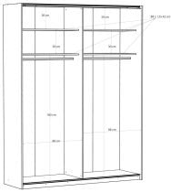 Fola - Garderobna omara z drsnimi vrati Fittio -180 cm
