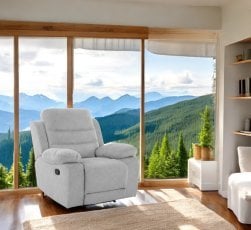 Počivalnik z relaks mehanizmom Capri Soft - svetlo siv