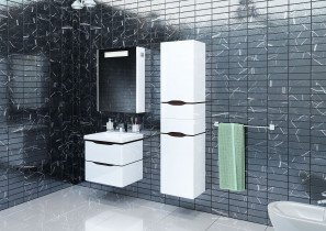 Omarica z umivalnikom Venice - 60 cm wenge stenska