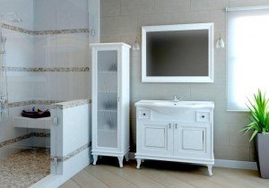 Ogledalo za kopalnico Beatrice - 80 cm belo krom