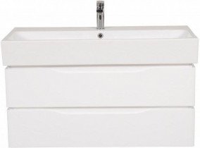 Aqua Rodos - Omarica z umivalnikom Venice - 100 cm bela stenska