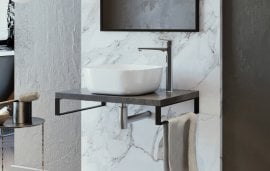 Pult za umivalnik Desk 70 Temno Sivi