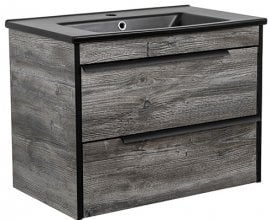 Omarica z umivalnikom Loft Nero Moras 75 stenska