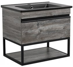 Omarica z umivalnikom Loft Iron Nero Moras 65 stenska