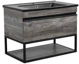 Omarica z umivalnikom Loft Iron Nero Moras 75 stenska