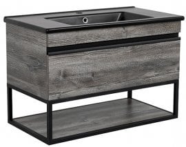 Omarica z umivalnikom Loft Iron Nero Moras 85 stenska