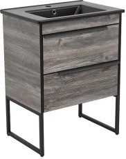 Omarica z umivalnikom Loft Nero Moras 65 talna