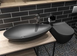 Nadpultni umivalnik Olive črn mat