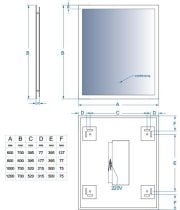 Aqua Rodos - Ogledalo Angolo 80x60 Hands Free
