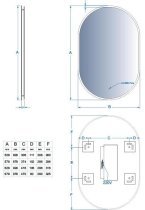 Aqua Rodos - Ogledalo Eliza 55x85 Hands & Fog Free