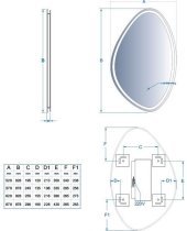 Aqua Rodos - Ogledalo Malva 55x85 Hands & Fog Free