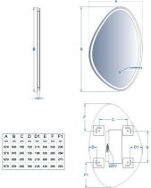 Aqua Rodos - Ogledalo Malva 65x95 Hands Free