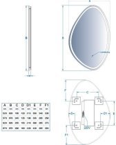 Aqua Rodos - Ogledalo Malva 70x100 Hands Free