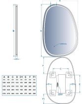 Aqua Rodos - Ogledalo Anella 100x70 Hands & Fog Free