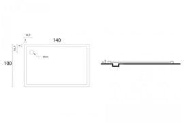 Aqua Rodos - Tuš kad Nova s sifonom - 100x140 cm