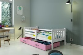 BMS Group - Otroška postelja Carino - 80x190 cm - bela/roza