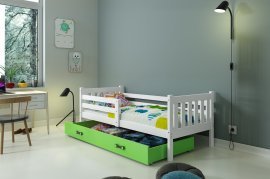 BMS Group - Otroška postelja Carino - 80x190 cm - bela/zelena