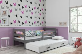 Otroška postelja Eryk z dodatnim ležiščem - 90x200 cm - grafit/bela