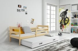 BMS Group - Otroška postelja Eryk z dodatnim ležiščem - 90x200 cm - bor/bela