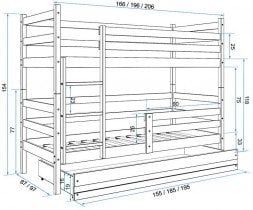 BMS Group - Pograd Eryk - 80x190 cm - bor/grafit