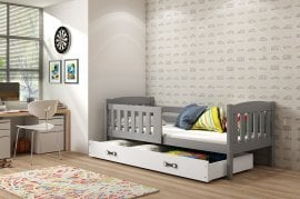 Otroška postelja Kubus - 80x160 cm - grafit/bela