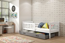 Otroška postelja Kubus - 80x160 cm - bela/grafit