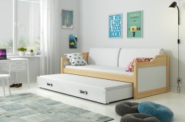 BMS Group - Otroška postelja Dawid z dodatnim ležiščem - 90x200 cm - bor/bela