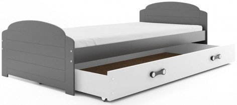 BMS Group - Otroška postelja Lili - 90x200 cm - grafit/bela