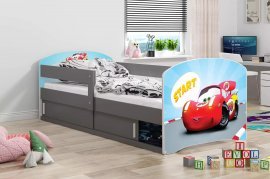 Otroška postelja Luki-1 - 80x160 cm - grafit/Cars
