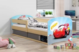 BMS Group - Otroška postelja Luki-1 - 80x160 cm - bor/Cars